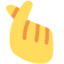 Hand with Index Finger and Thumb Crossed emoji, Twitter / X design