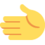 Leftwards Hand emoji, Twitter / X design