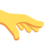 Palm Down Hand emoji, Twitter / X design