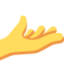 Palm Up Hand emoji, Twitter / X design