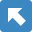 Up-left Arrow emoji, Twitter / X design