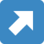 Up-right Arrow emoji, Twitter / X design