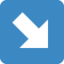 Down-right Arrow emoji, Twitter / X design