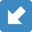 Down-left Arrow emoji, Twitter / X design