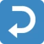 Right Arrow Curving Left emoji, Twitter / X design