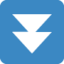 Fast Down Button emoji, Twitter / X design