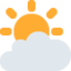 Sun Behind Cloud emoji, Twitter / X design