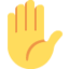 Raised Hand emoji, Twitter / X design