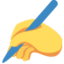 Writing Hand emoji, Twitter / X design