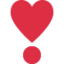 Heart Exclamation emoji, Twitter / X design