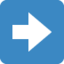 Right Arrow emoji, Twitter / X design