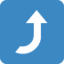 Download Right Arrow Curving Up emoji, Twitter / X style