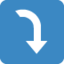 Download Right Arrow Curving Down emoji, Twitter / X style