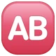 AB Button (blood Type) emoji, WhatsApp design