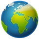 Globe Showing Europe-Africa emoji, WhatsApp design