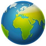 Globe Showing Europe-Africa emoji on WhatsApp