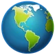 Globe Showing Americas emoji, WhatsApp design