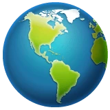 Globe Showing Americas emoji on WhatsApp