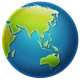 Globe Showing Asia-Australia emoji, WhatsApp design