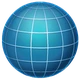 Globe With Meridians emoji, WhatsApp design
