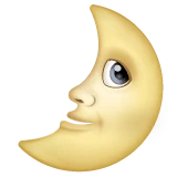 First Quarter Moon Face emoji on WhatsApp
