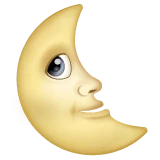 Last Quarter Moon Face emoji on WhatsApp
