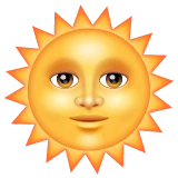 Sun with Face emoji on WhatsApp