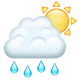 Sun Behind Rain Cloud emoji, WhatsApp design