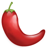 Hot Pepper emoji as drawn by WhatsApp