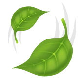 Leaf Fluttering in Wind emoji, WhatsApp design