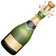 Bottle with Popping Cork emoji, WhatsApp design