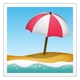 Beach with Umbrella emoji, WhatsApp design