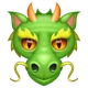 Dragon Face emoji, WhatsApp design