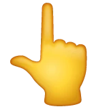 Backhand Index Pointing Up emoji on WhatsApp