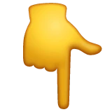 Backhand Index Pointing Down emoji on WhatsApp