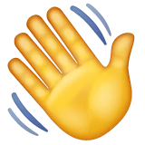 Waving Hand emoji on WhatsApp