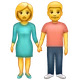 Woman and Man Holding Hands emoji, WhatsApp design