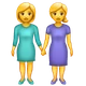 Women Holding Hands emoji, WhatsApp design