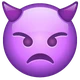 Angry Face with Horns emoji, WhatsApp design