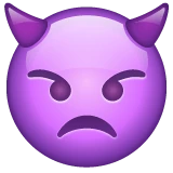 Angry Face with Horns emoji on WhatsApp