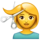 Person Getting Haircut emoji, WhatsApp design