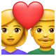 Couple with Heart emoji, WhatsApp design