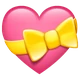 Heart with Ribbon emoji, WhatsApp design