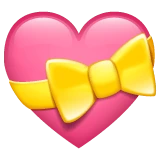 Heart with Ribbon emoji on WhatsApp