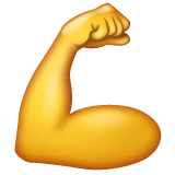 Flexed Biceps emoji, WhatsApp design