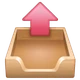 Outbox Tray emoji, WhatsApp design