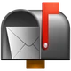 Open Mailbox with Raised Flag emoji, WhatsApp design