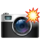Camera with Flash emoji, WhatsApp design