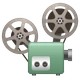 Film Projector emoji, WhatsApp design