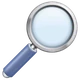 Magnifying Glass Tilted Right emoji, WhatsApp design